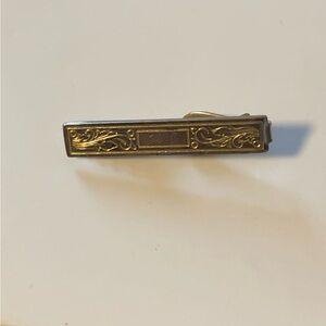Vintage Anson Silver plated Gold-tone Tie Clip